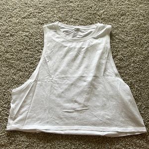 Crop white lululemon muscle tank